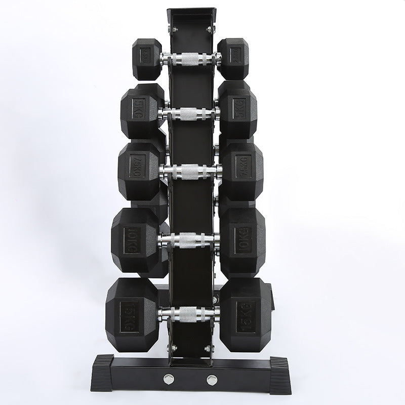 Fitness Hexagonal Rubberized Fixed Dumbbell