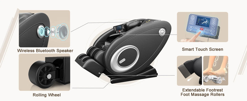 Full Body Massage Chair with Heating, Massage Chair Recliner with Zero Gravity, Bluetooth Speaker, Airbags, Foot Roller