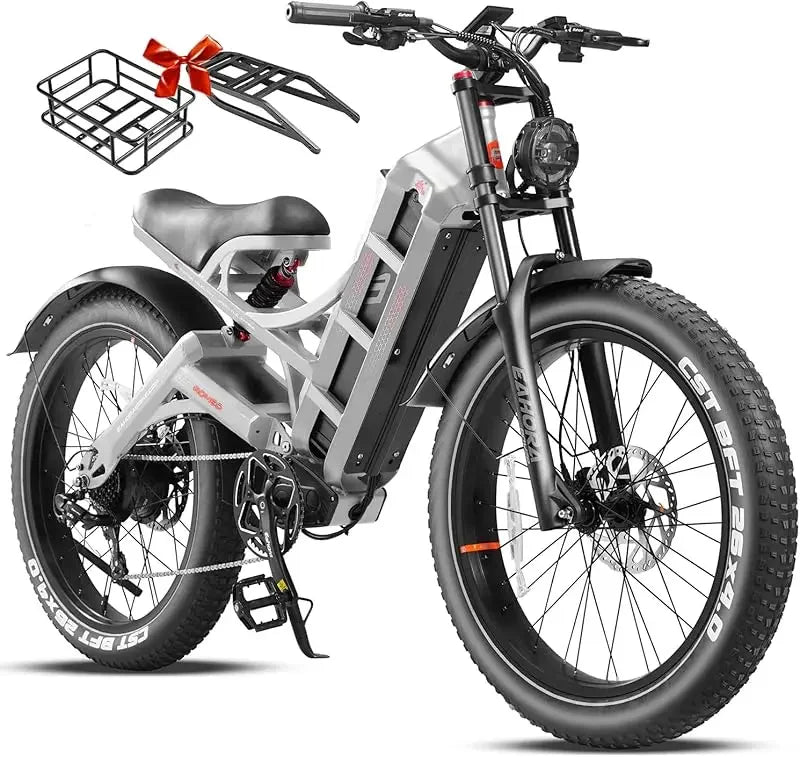 AQRomeo Pro/Ⅱ (2024 Newest Upgraded) 1200W/3000W for Adults 48/52V 60Ah,26"*4.0 Fat Tire Electric Mountain Bike Full Suspension