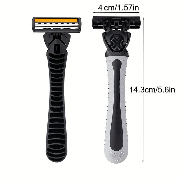 Are you tired of paying high prices for razor blades. Buy here. Variety Packs Skin Guard Anti-Slip Handle Replacement Triple Blades Reusable Safety Manual Razors for Men Shaving Bathing Travel