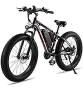 2000W for Adults,26" Fat Tire Mountain ,48V 22.4Ah Removable Li-Ion Battery,Max 30.5Mph E-Bike Snow Beach,Electric Bicycle