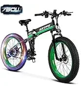 2000W for Adults,26" Fat Tire Mountain ,48V 22.4Ah Removable Li-Ion Battery,Max 30.5Mph E-Bike Snow Beach,Electric Bicycle