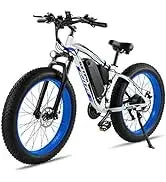 2000W for Adults,26" Fat Tire Mountain ,48V 22.4Ah Removable Li-Ion Battery,Max 30.5Mph E-Bike Snow Beach,Electric Bicycle