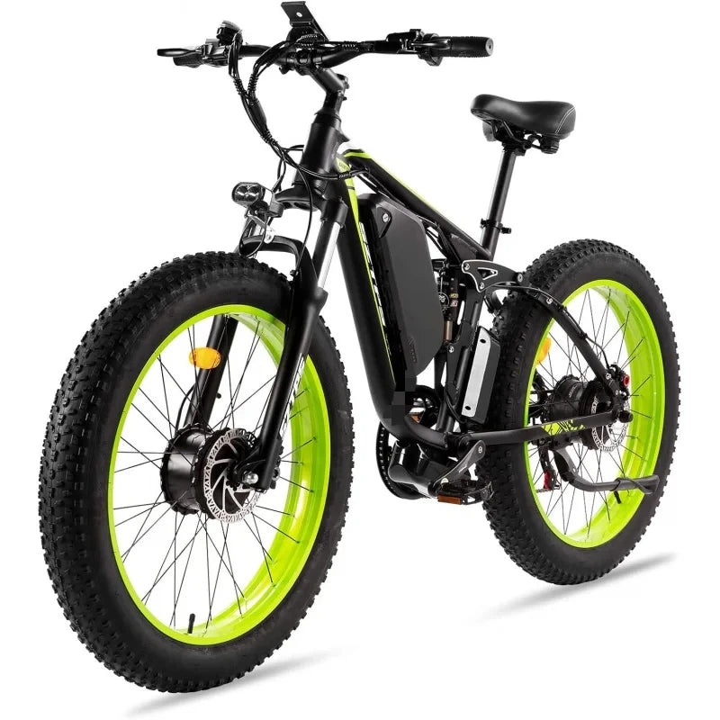 2000W for Adults,26" Fat Tire Mountain ,48V 22.4Ah Removable Li-Ion Battery,Max 30.5Mph E-Bike Snow Beach,Electric Bicycle