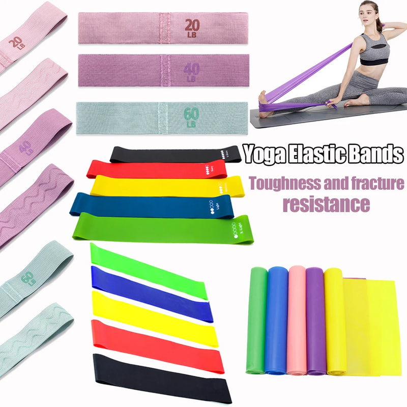 Resistance Bands Set TPE Elastic Band 4 Resistance Levels Exercise Workout Recovery Fitness Yoga Pilates Rehab Strength Training